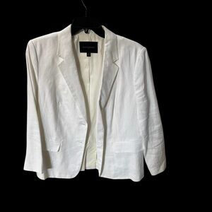 Banana Republic Factory White Linen Women's Blazer
